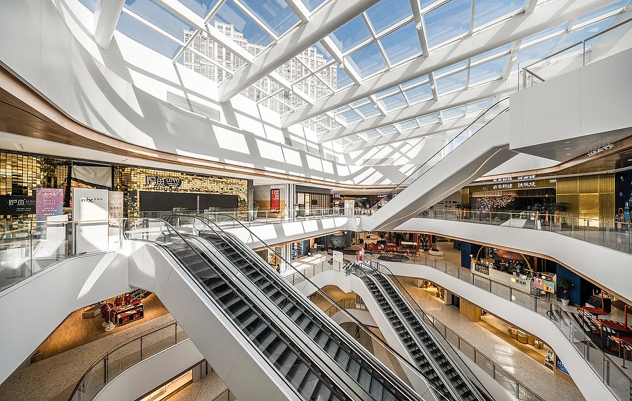 A large indoor train station.